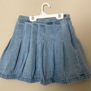 Forever 21 Denim Pleated Skirt